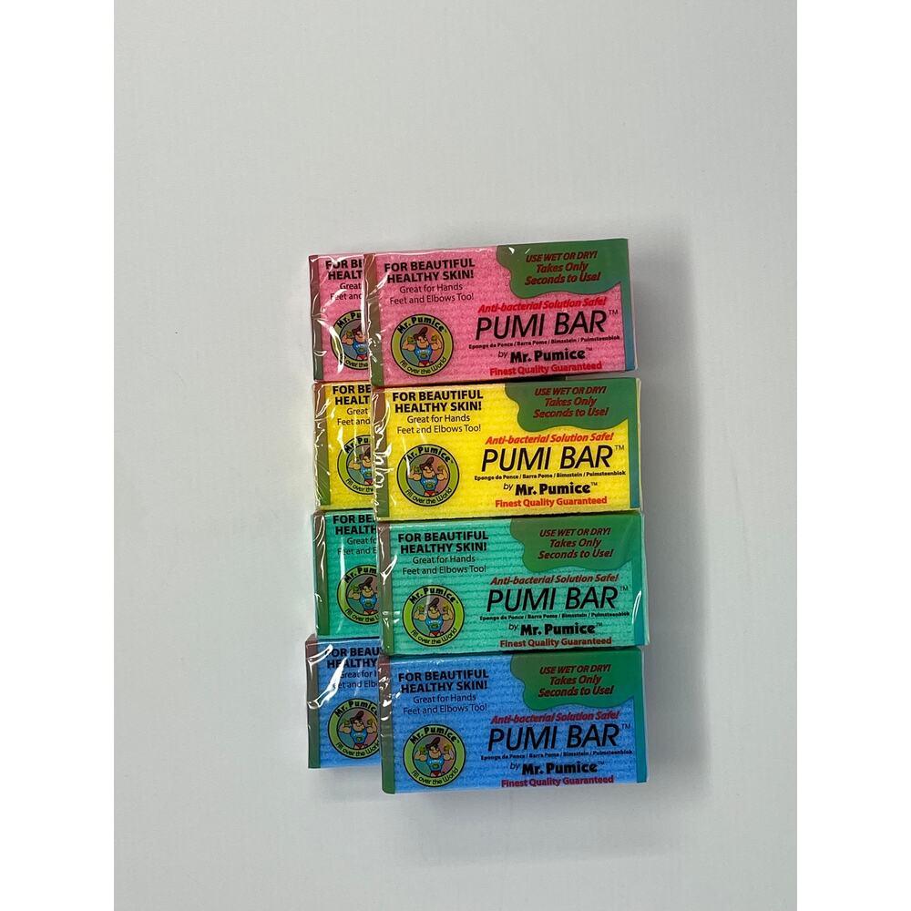 Mr. Pumice Pumi Bar for Beautiful Healthy Skin Total 8 bars each sealed